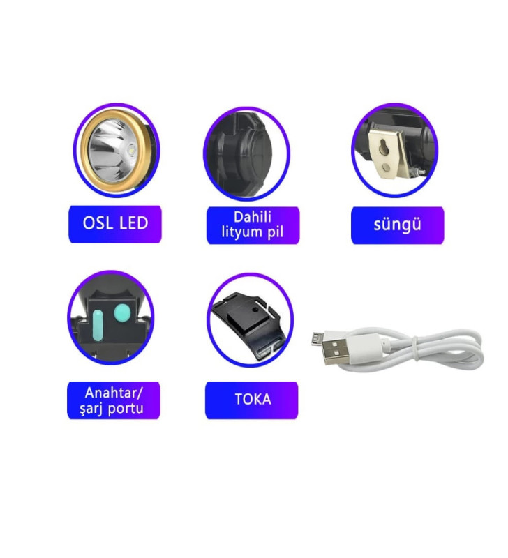 Şarjlı Baret Lambası Osl Led Wt-065 - Lisinya
