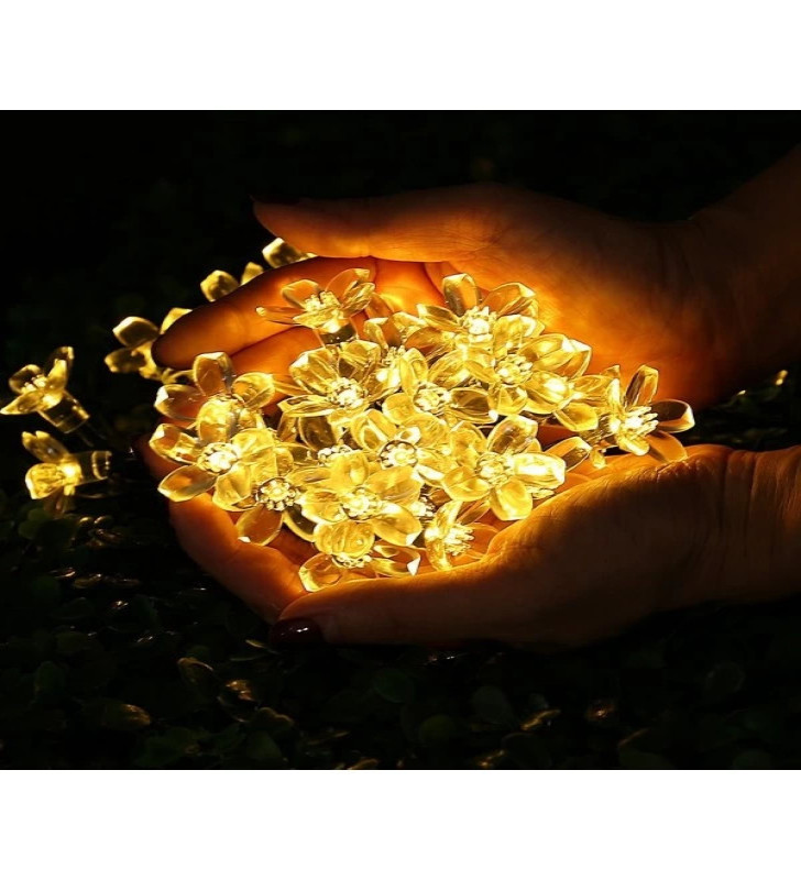 Solar 30 Ledli Çiçekli Günışığı Bahçe Aydınlatma Dekorasyon Güneş Enerjili - Lisinya