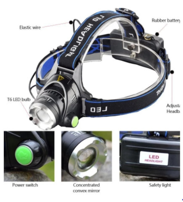 F-823a Su Geçirmez Şarjlı Kafa Lambası - Lisinya