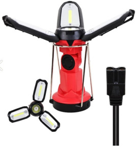 P-8801 Şarjlı Katlanabilir 3xcob Led+ 3w Led Çok Fonksiyonlu Kamp Feneri - Lisinya