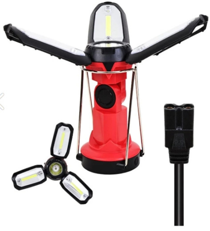 P-8801 Şarjlı Katlanabilir 3xcob Led+ 3w Led Çok Fonksiyonlu Kamp Feneri - Lisinya