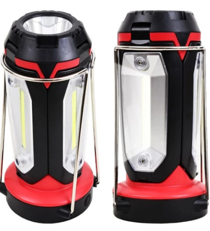 P-8801 Şarjlı Katlanabilir 3xcob Led+ 3w Led Çok Fonksiyonlu Kamp Feneri - Lisinya
