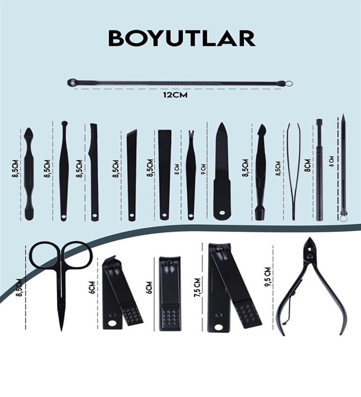17 Parça Profesyonel Manikür Seti - Lisinya