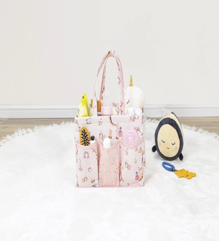 Baby Kullanımı Kolay Desenli Taşınabilir Bakım Çantası (pembe)
