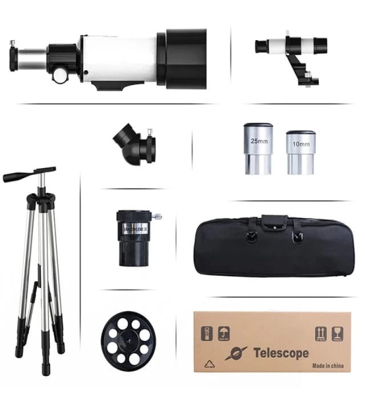 400x70mm Açıklıklı Refrakter Teleskoplar (15x150x), Telefon Adaptörlü Reflex - Lisinya