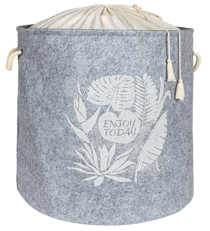 Torbalı ve Kulplu Püskül Detaylı Düzenleyici Çok Amaçlı Organizer Keçe Sepet -03631