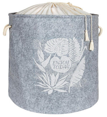 Torbalı ve Kulplu Püskül Detaylı Düzenleyici Çok Amaçlı Organizer Keçe Sepet -03631