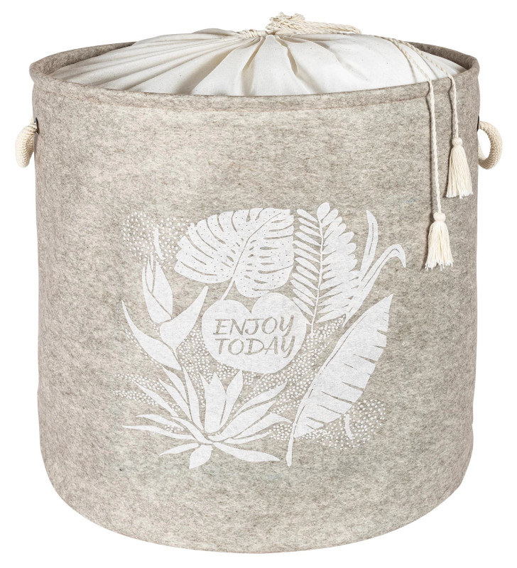 Torbalı ve Kulplu Püskül Detaylı Düzenleyici Çok Amaçlı Organizer Keçe Sepet -03631