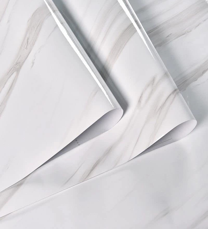 Açık Mermer Desenli Yapışkanlı Kaplama Kağıdı Büyük Boy 5 Metre - Lisinya