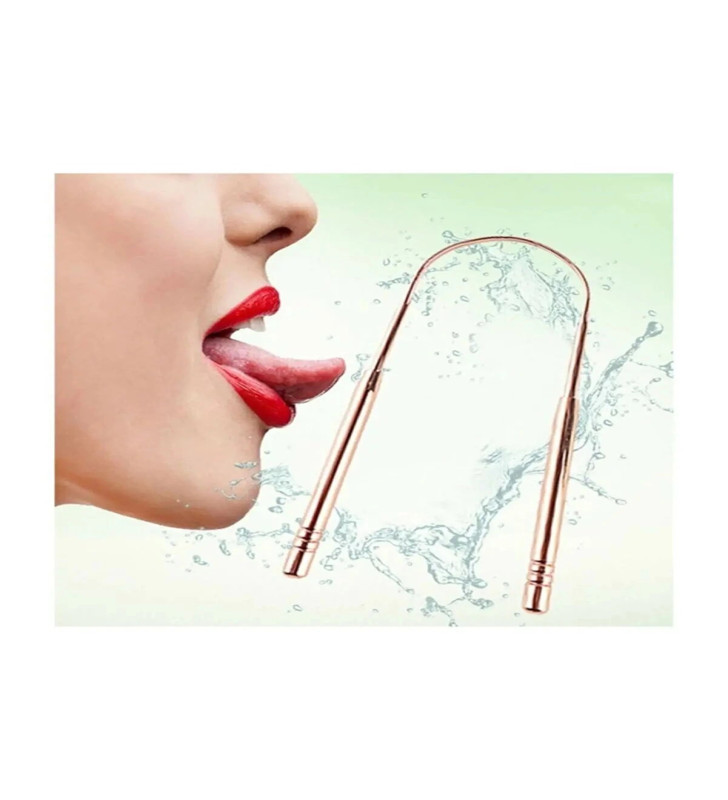 Hijyenik Dil Kazıyıcı Temizleme Dil Sıyırıcı Dil Temizleyici Bakır Hilal - Lisinya