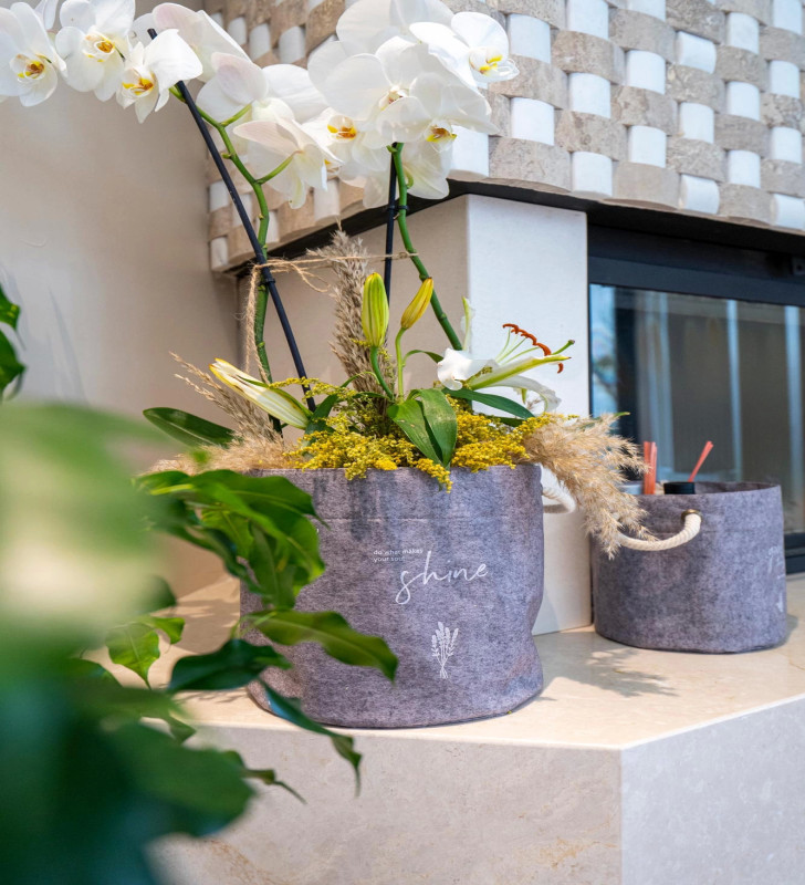 Kulplu Yuvarlak Düzenleyici Çok Amaçlı Kolay Taşınabilen Organizer Keçe Sepet (mega) 03648