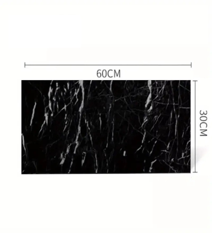 Siyah Mermer Desenli Alüminyum Plastik Duvar Sticker - Lisinya