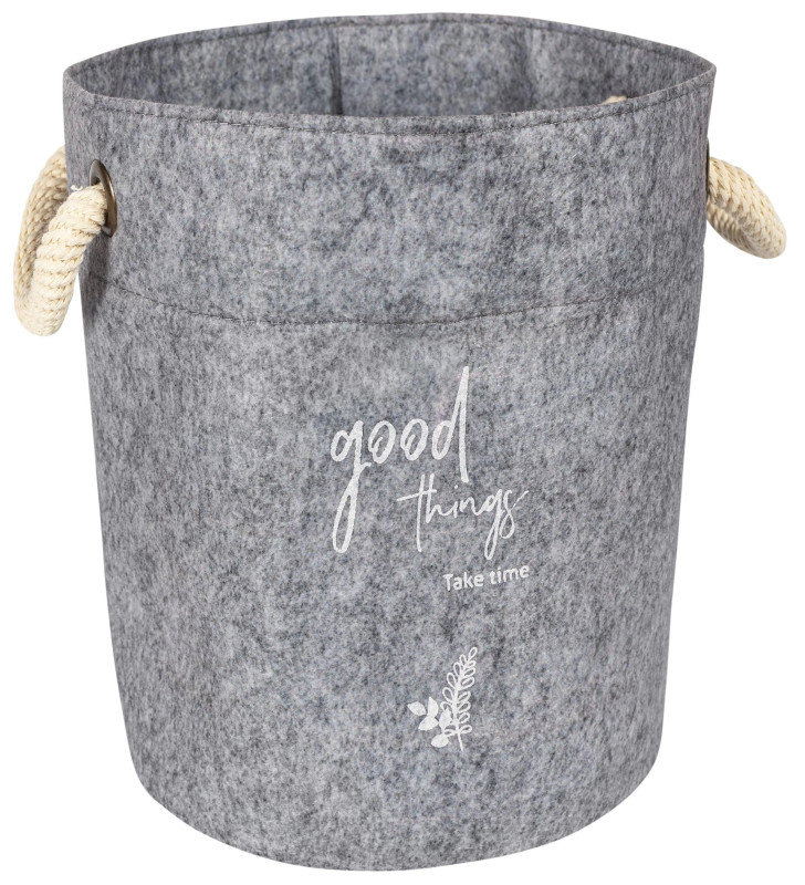 Kulplu Yuvarlak Düzenleyici Çok Amaçlı Kolay Taşınabilen Organizer Keçe Sepet (mini) 03662