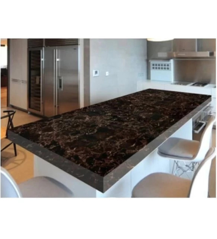 Siyah Mermer Desenli Yapışkanlı Tezgah Folyosu (3 Mt.x 60 Cm) - Lisinya