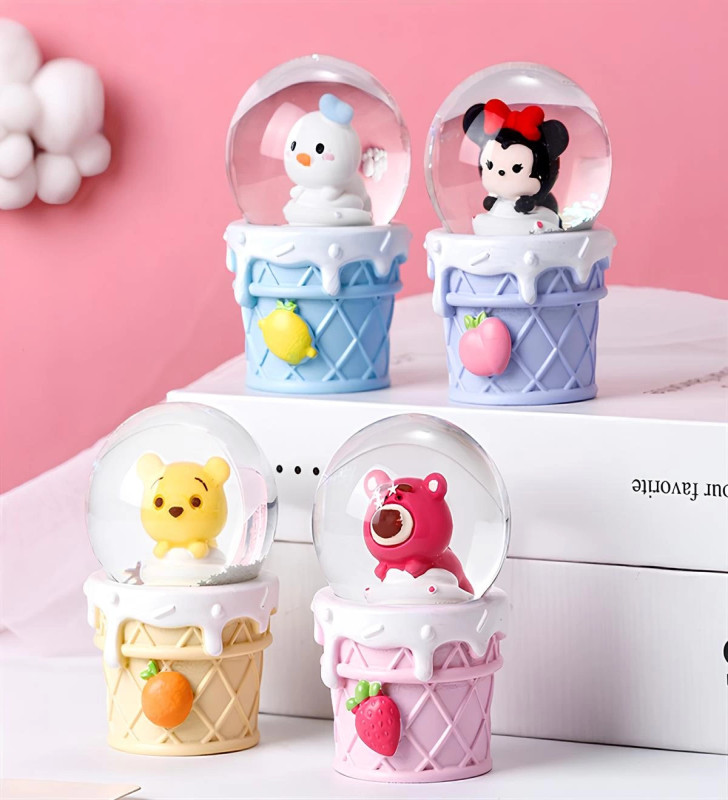 Mickey Mouse Işıklı Kar Küresi 9 Cm Alk3111 - Lisinya