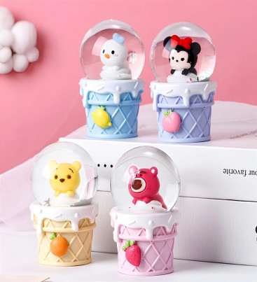 Mickey Mouse Işıklı Kar Küresi 9 Cm Alk3111 - Lisinya