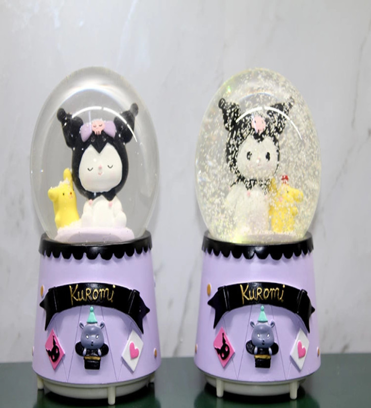 Kuromi İçi Dönmeli Püskürtmeli Işıklı Müzikli Kar Küresi Büyük Boy Alk3039 - Lisinya