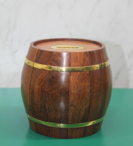 Pirinç Ahşap Fıçı Kumbara 1996 - Lisinya