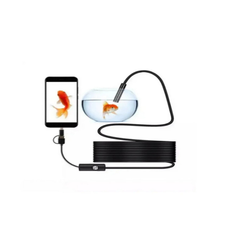 Endoskop Yılan Video Kamera Led’li 10 Metre 7 Mm Sert Kablo - Lisinya