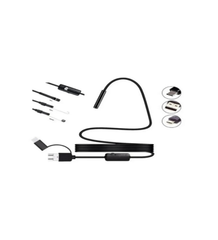 Endoskop Yılan Video Kamera Led’li 10 Metre 7 Mm Sert Kablo - Lisinya