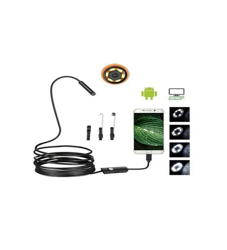 Endoskop Yılan Video Kamera Led’li 5 Metre 7 Mm Sert Kablo Yüksek Kaliteli Stereo - Lisinya