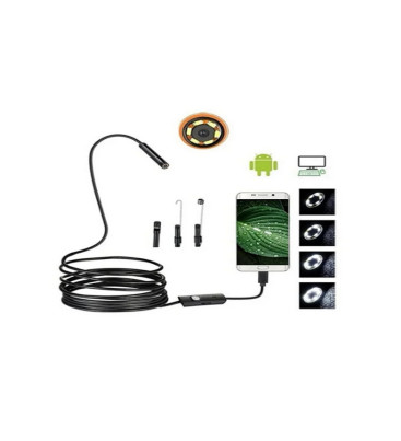 Endoskop Yılan Video Kamera Led’li 5 Metre 7 Mm Sert Kablo Yüksek Kaliteli Stereo - Lisinya