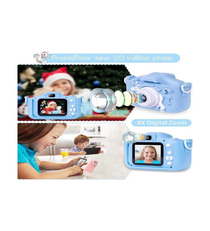 Çocuk Dijital Fotoğraf Makinası 20 Mp Video Kaydedici 2.0 İnç Çift Kameralı - Lisinya