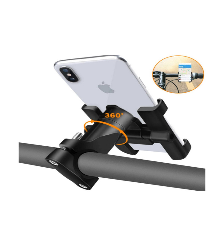 Alüminyum Gövdeli Metal Gidon Bağlantılı Motosiklet Telefon Tutucu 7 İnç Xl - Lisinya