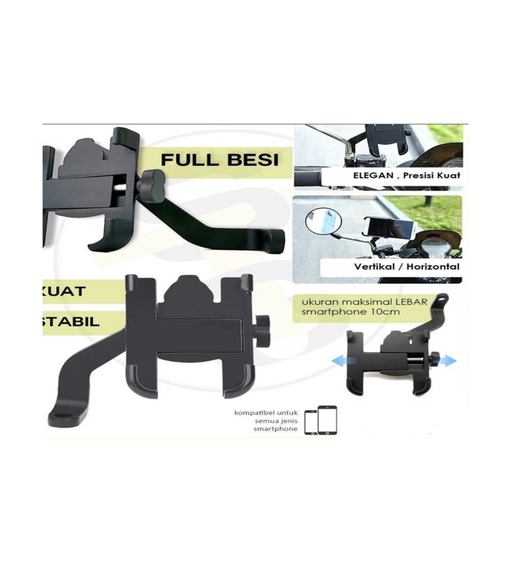Alüminyum Gövdeli Metal Ayna Bağlantılı Motosiklet Telefon Tutucu 7 İnç Xl - Lisinya