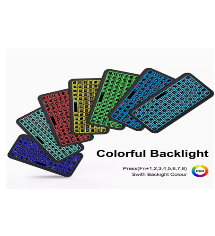 Mini Klavye Smarttv Işıklı Bluetooth Kablosuz Televizyon Ps3 Dizüstü Tabletler Ve Telefonlar İçin - Lisinya