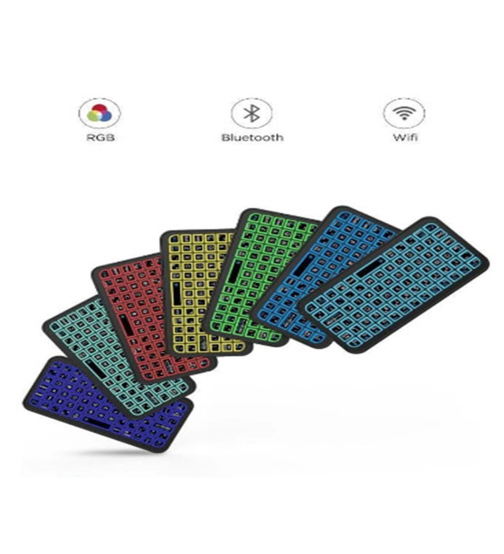 Mini Klavye Smarttv Işıklı Bluetooth Kablosuz Televizyon Ps3 Dizüstü Tabletler Ve Telefonlar İçin - Lisinya