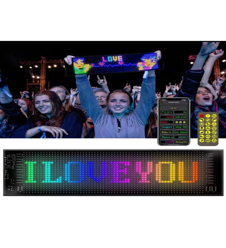 Led Panel Cama Yapışan Telefon Kontrollü Led Ekran Panel 16*64 Led Sayısı - Lisinya