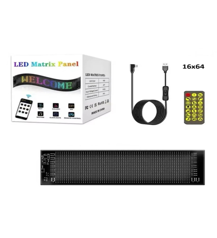 Led Panel Cama Yapışan Telefon Kontrollü Led Ekran Panel 16*64 Led Sayısı - Lisinya