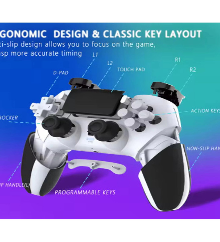 P4 Plus Bluetooth Titreşimli Ps4/ps5 Uyumlu Pc Telefon Joystick Kablosuz Oyun Kolu Siyah - Lisinya