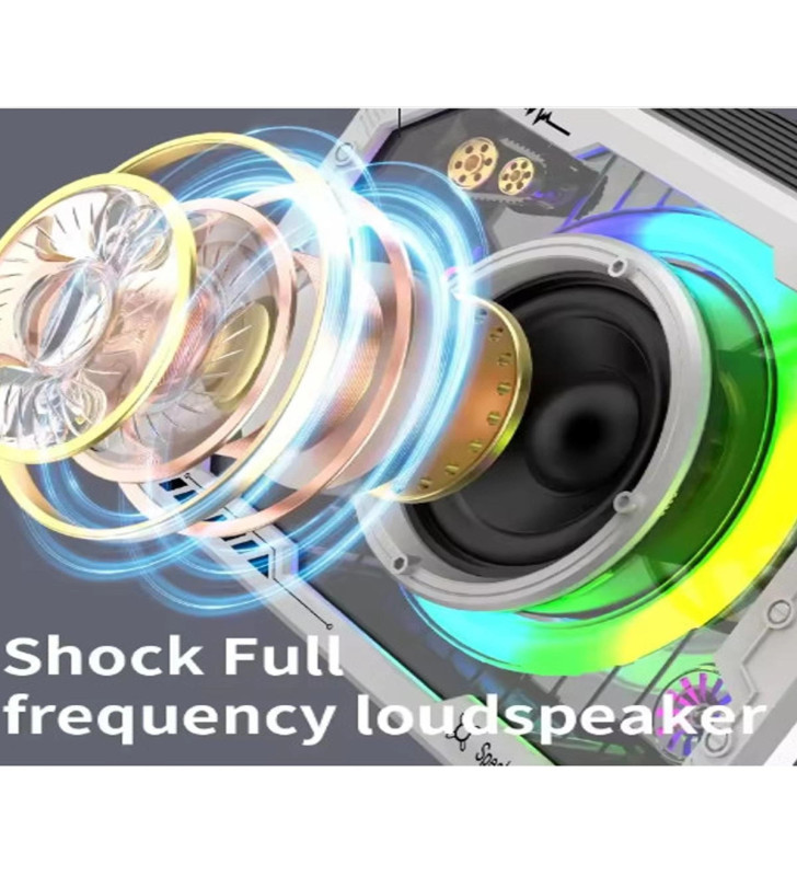 Vtn-82 Taşınabilir Kablosuz Işıklı Bluetooth Hoparlör Ses Değiştirme Özellikli - Lisinya