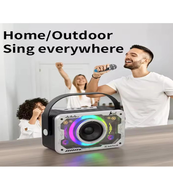 Vtn-82 Taşınabilir Kablosuz Işıklı Bluetooth Hoparlör Ses Değiştirme Özellikli - Lisinya