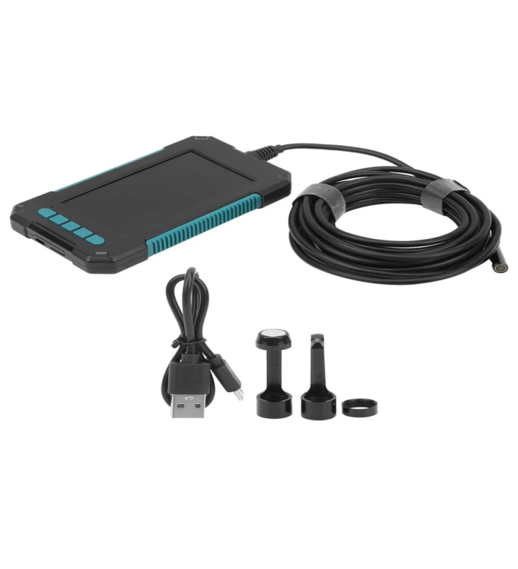 Ekranlı Çift Kameralı 10 Mt Hafıza Kart Destekli Sert Kablo Yılan Endoskop Kamera 5.5 Mm 4.3 Inc - Lisinya