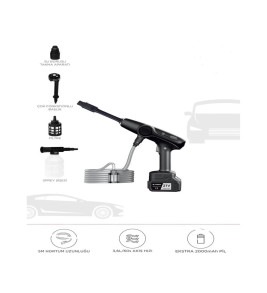 Akülü Şarjlı Yüksek Basınçlı Oto Araba Bahçe Yıkama,temizleme Su Sı - Lisinya