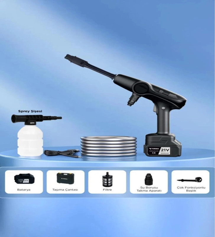 Akülü Şarjlı Yüksek Basınçlı Oto Araba Bahçe Yıkama,temizleme Su Sı - Lisinya