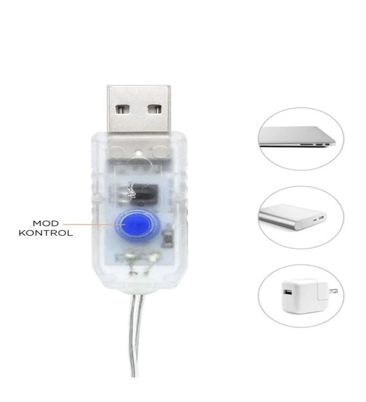 Lw-7 300 Ledli 10 Sarkıt Perde Led Işık, 8 Modlu Uzaktan Kumandalı, 3x3 Metre Peri Telli Led - Lisinya