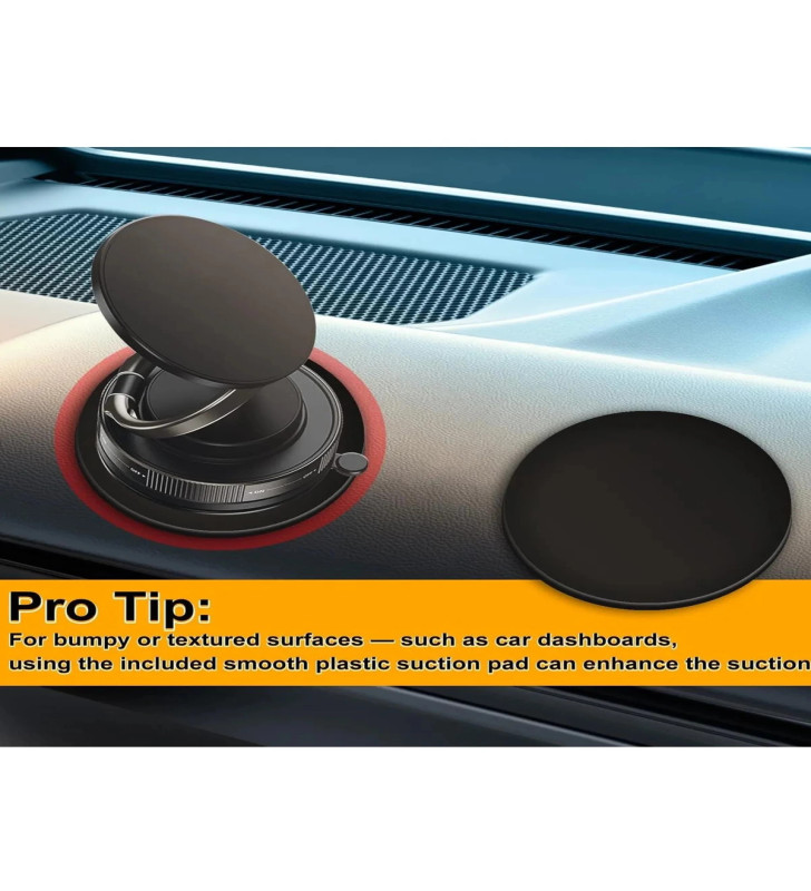 Metalik Magsafe Telefon Tutucu Tüm Yüzeylerle Uyumlu Vakumlu 360 Dönen Oynar Başlık - Lisinya