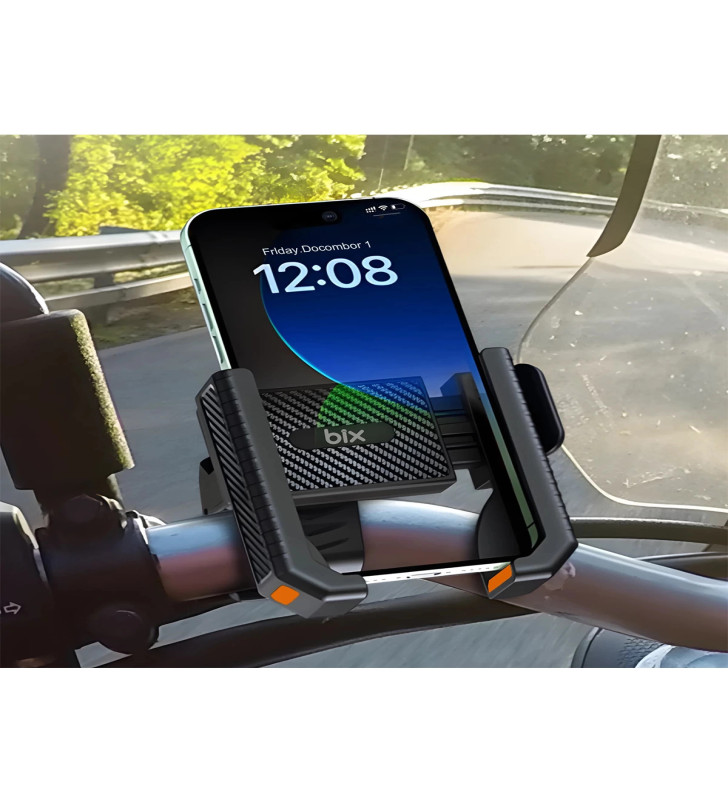 Gidon Bağlantılı Bisiklet Motosiklet İçin Esnek Abs 4-7.8″ İnç Telefon Tutucu 360° Dönebilen Tasarım - Lisinya