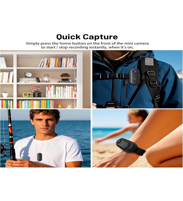 Mini Wıfı Aksiyon Kamerası 1080p Taşınabilir Vücut Kamerası Giyilebilir Video Kaydedici Ipx7 Su Geçirmez - Lisinya