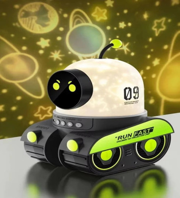 Robot Projeksiyon Gece Lambası Hoparlörlü Şarjlı Yıldızlı Gökyüzü Temalı Led Projeksiyon Lambası - Lisinya