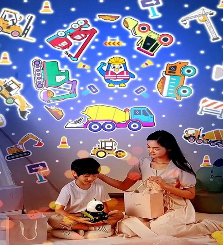 Robot Projeksiyon Gece Lambası Hoparlörlü Şarjlı Yıldızlı Gökyüzü Temalı Led Projeksiyon Lambası - Lisinya