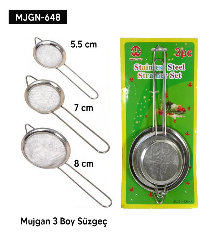 3 Boy Süzgeç Seti - Lisinya