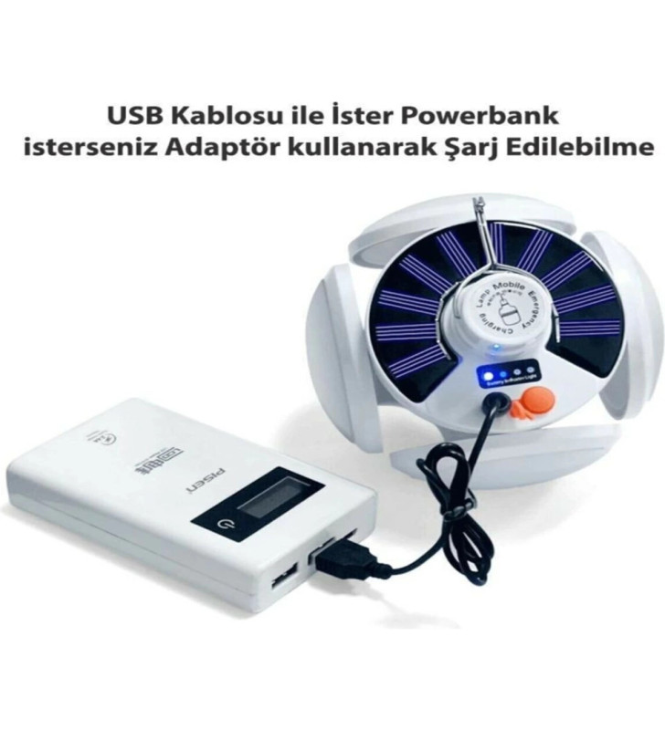 P-038 Solar Güneş Enerji Ve Usb Sarjli 5 Kanatlı - Lisinya