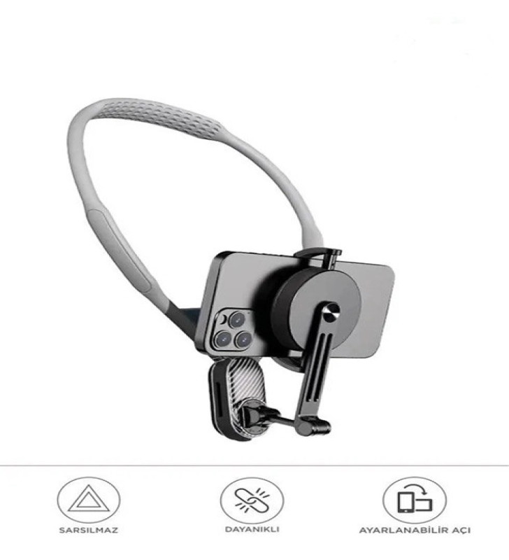 360 Derece Ayarlanabilir Boyun Askılı Manyetik Telefon Tutucu - Lisinya