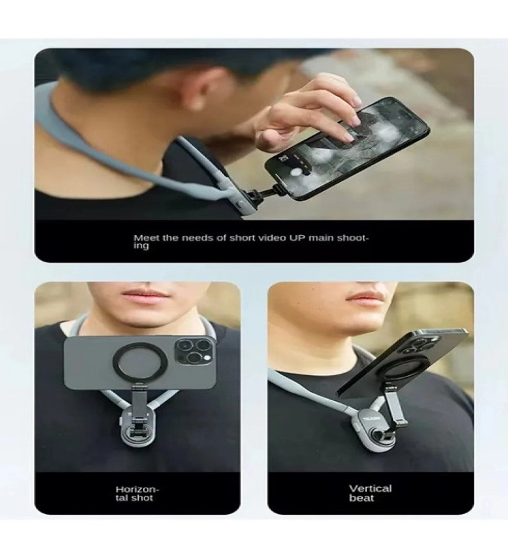 360 Derece Ayarlanabilir Boyun Askılı Manyetik Telefon Tutucu - Lisinya