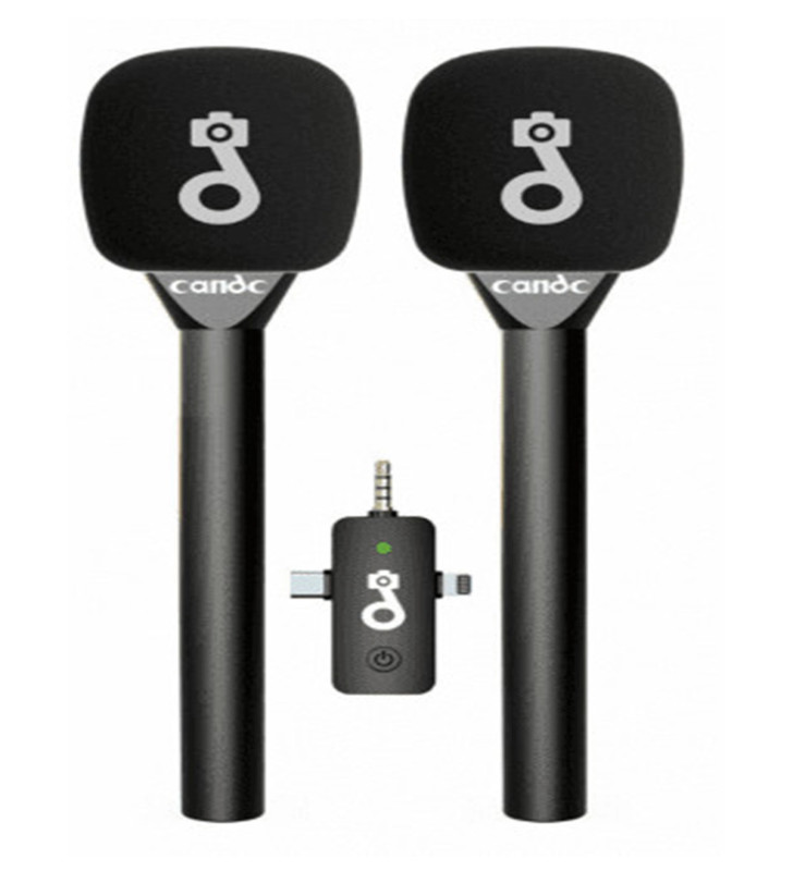 Çift Mikrofonlu Profosyonel Kablosuz Yüksek Kaliteli Ses Kaydı Röportaj Mikrofonu - Lisinya